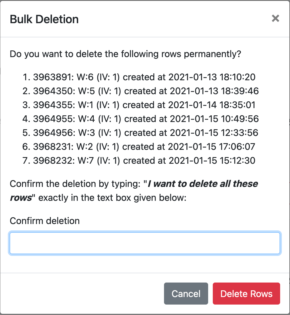 Delete confirmation dialog for ward boundary